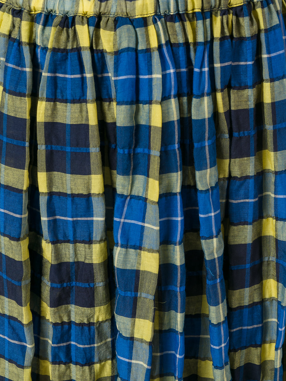 elasticated waist checked skirt