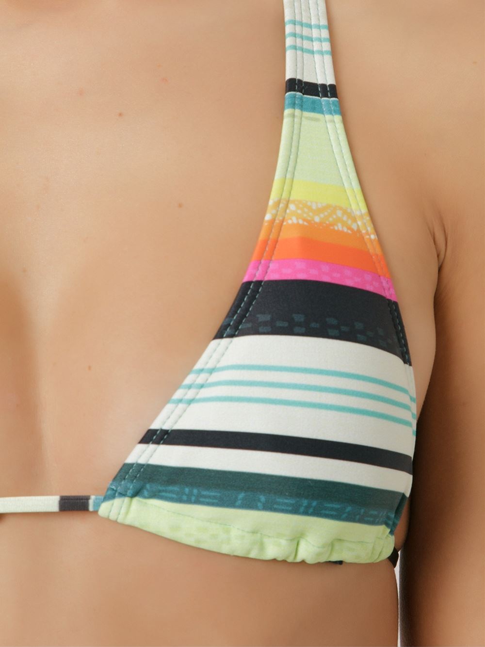 striped halterneck bikini top