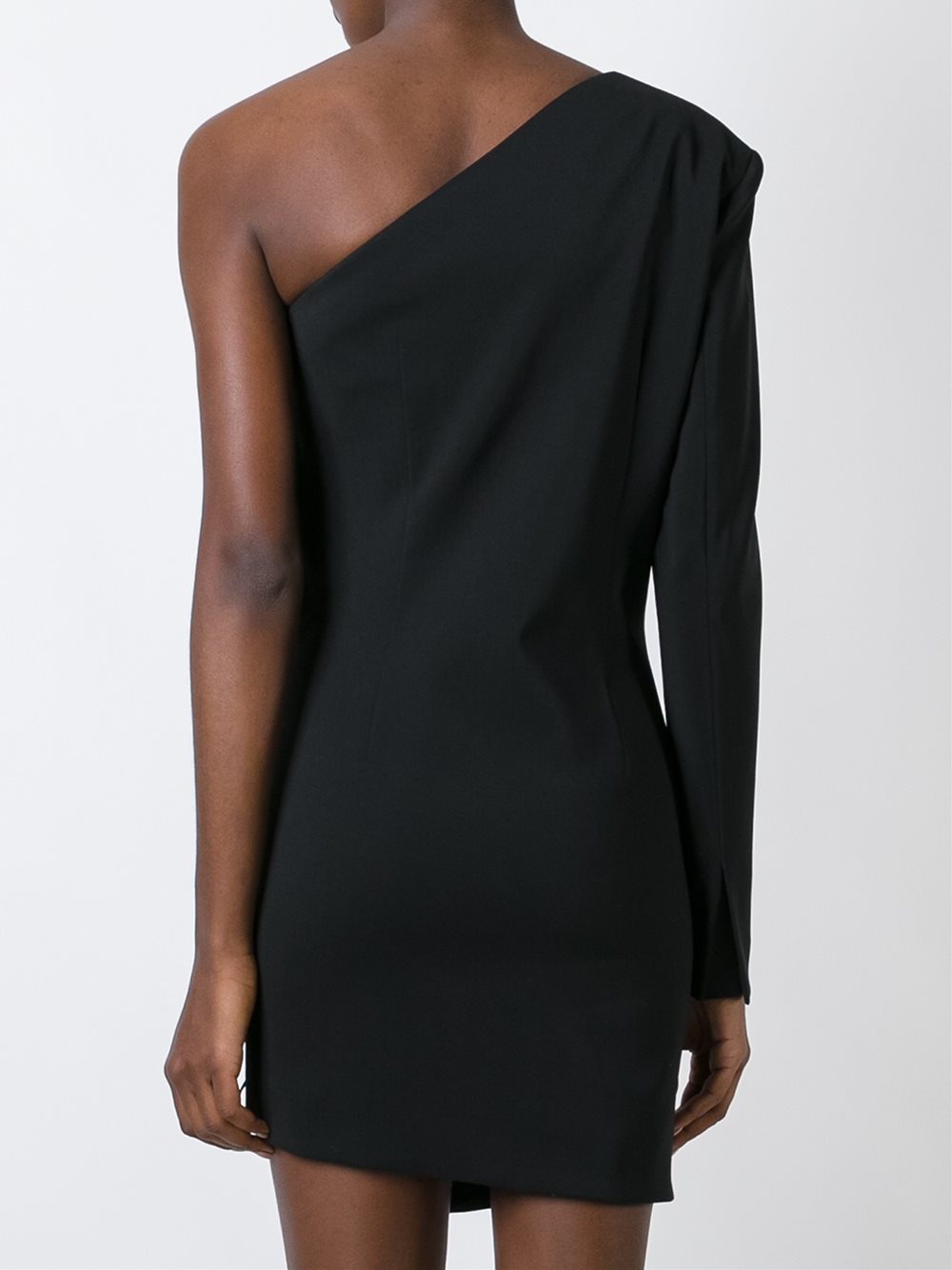 one shoulder fitted dress
