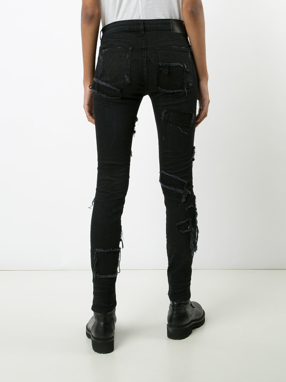 Alison patch skinny jeans 