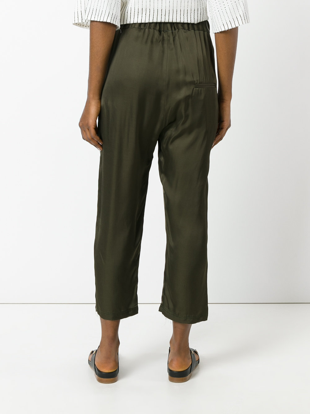 stretch waist cropped trousers