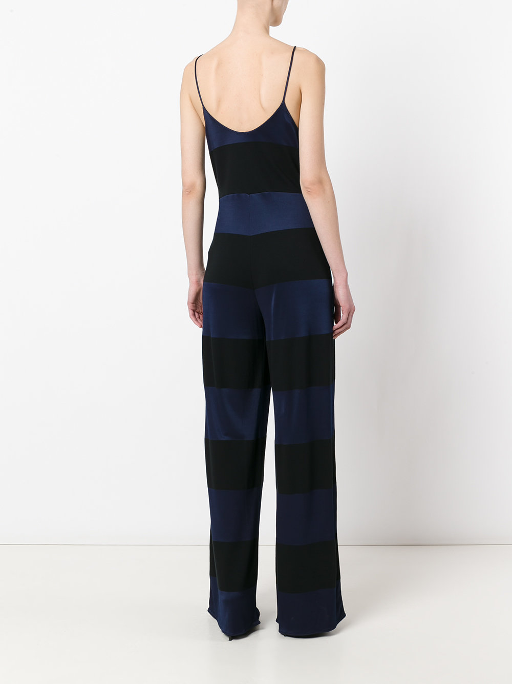 strappy striped jumpsuit