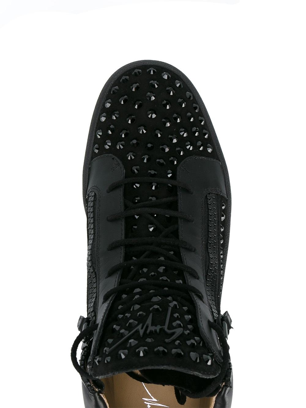 studded high-top trainers