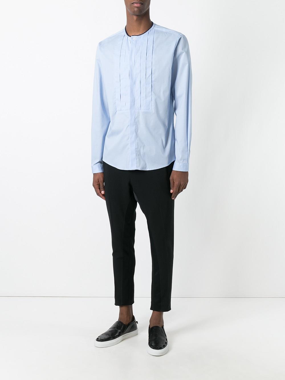 pleated bib shirt
