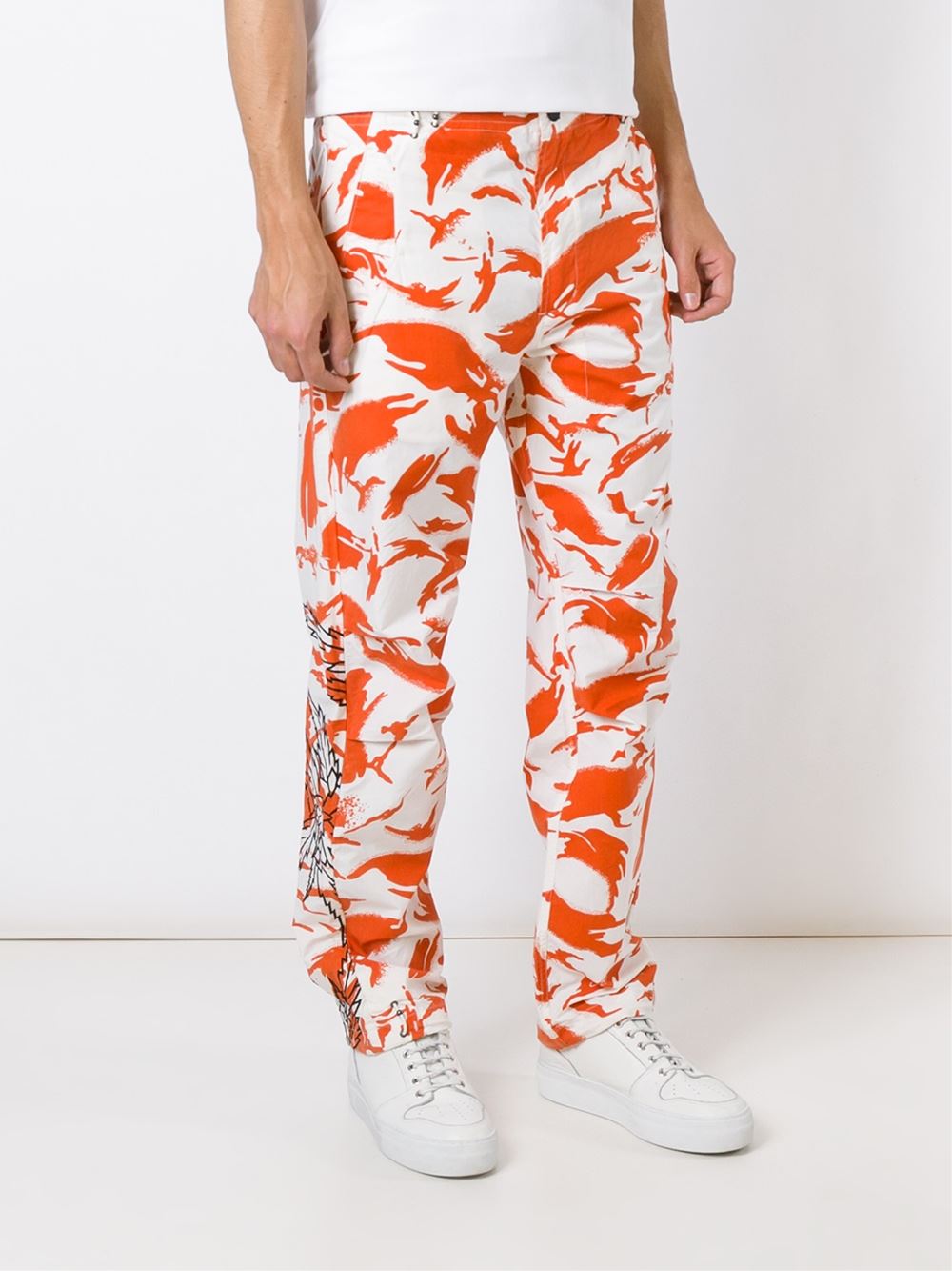 camouflage loose fit trousers