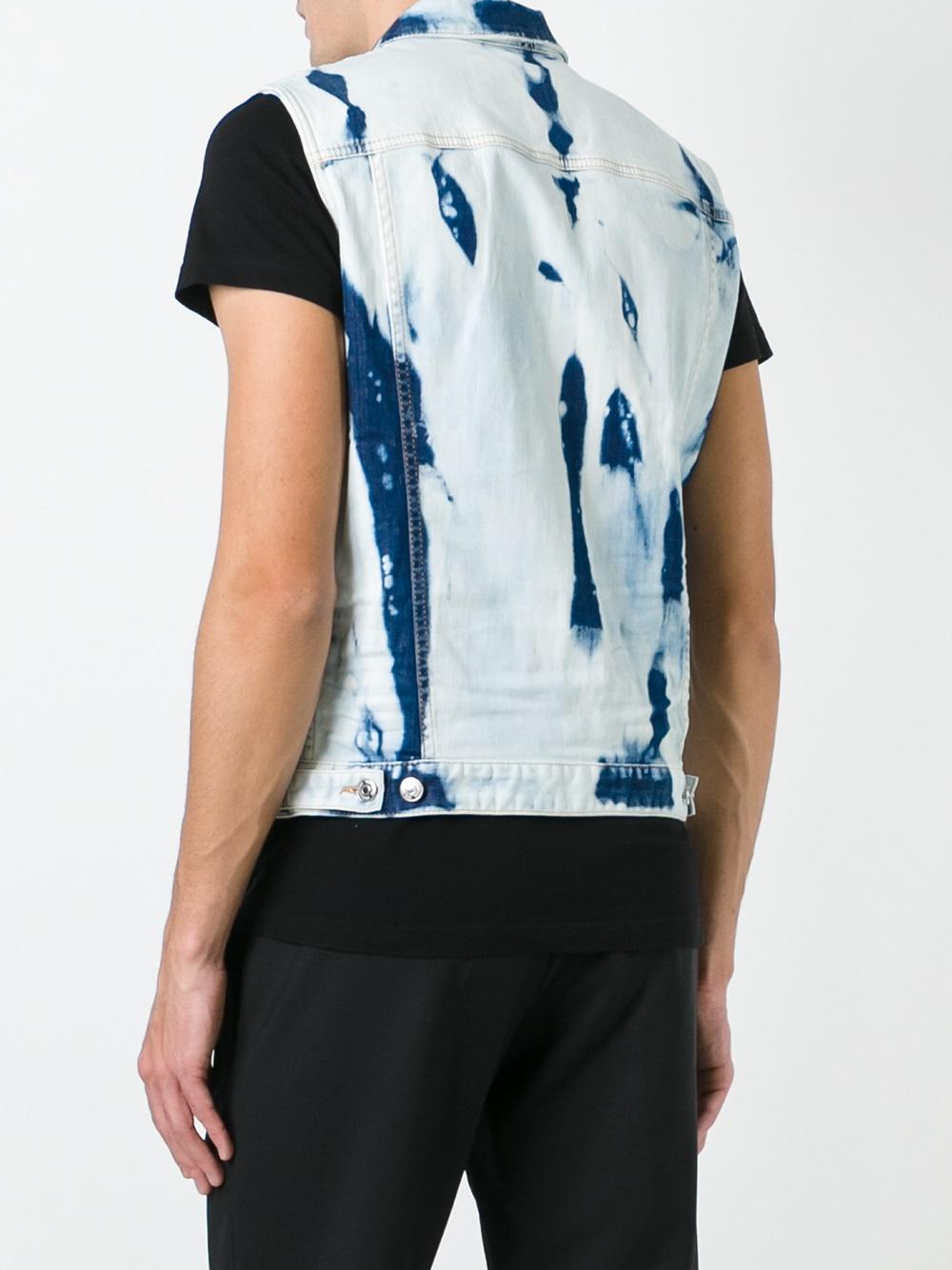 heavily bleached denim vest
