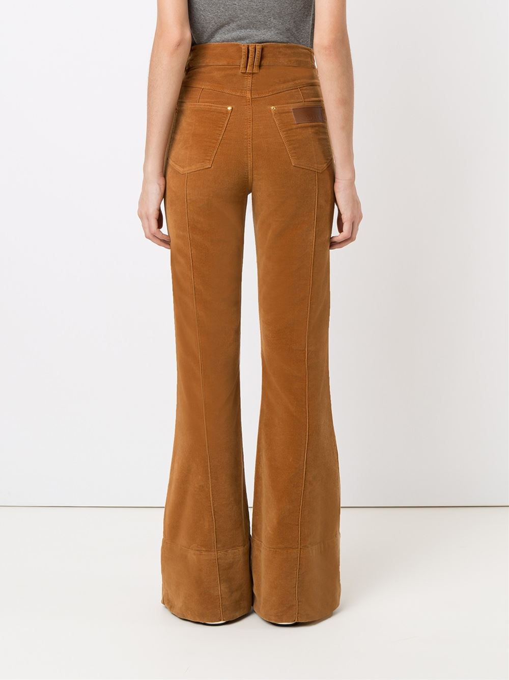 velvet flared trousers