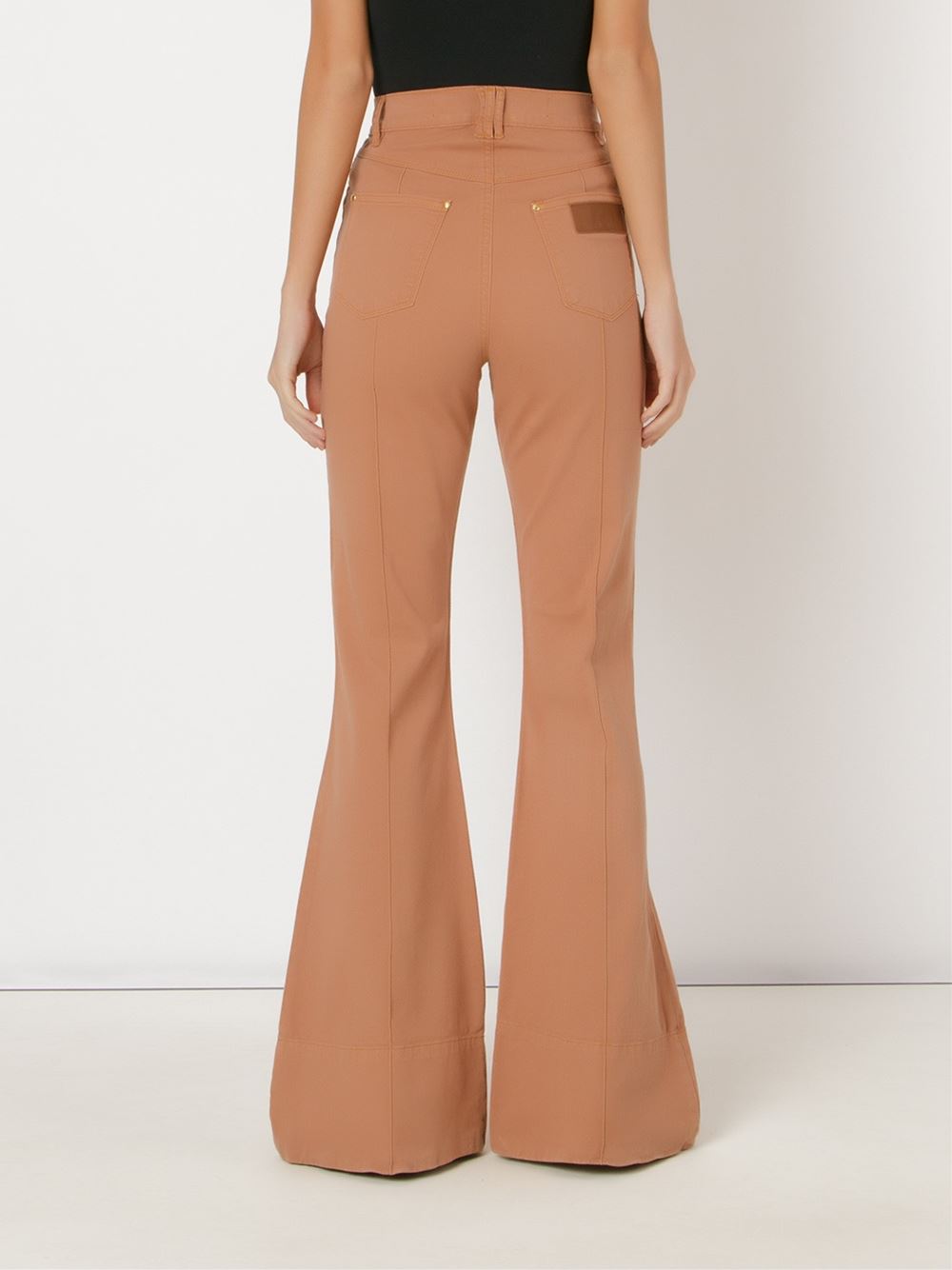 high waist flared trousers