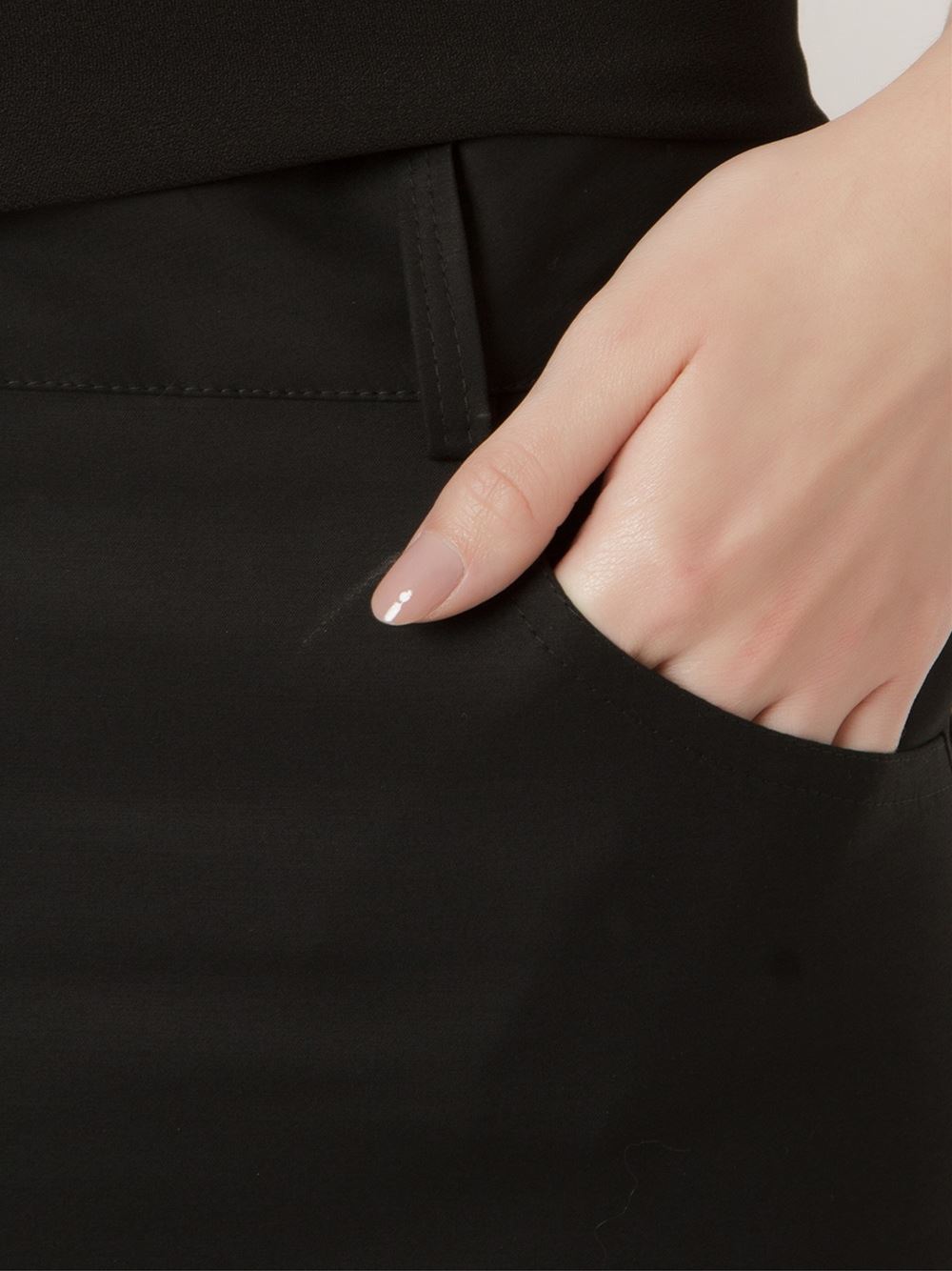 panel detail slim fit trousers