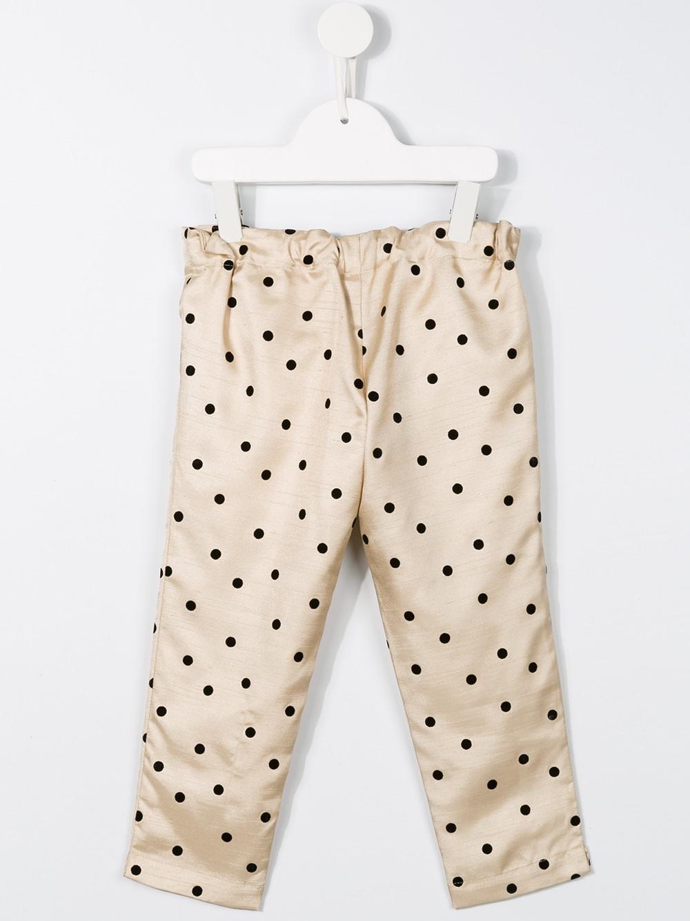 polka dot flocked trousers 
