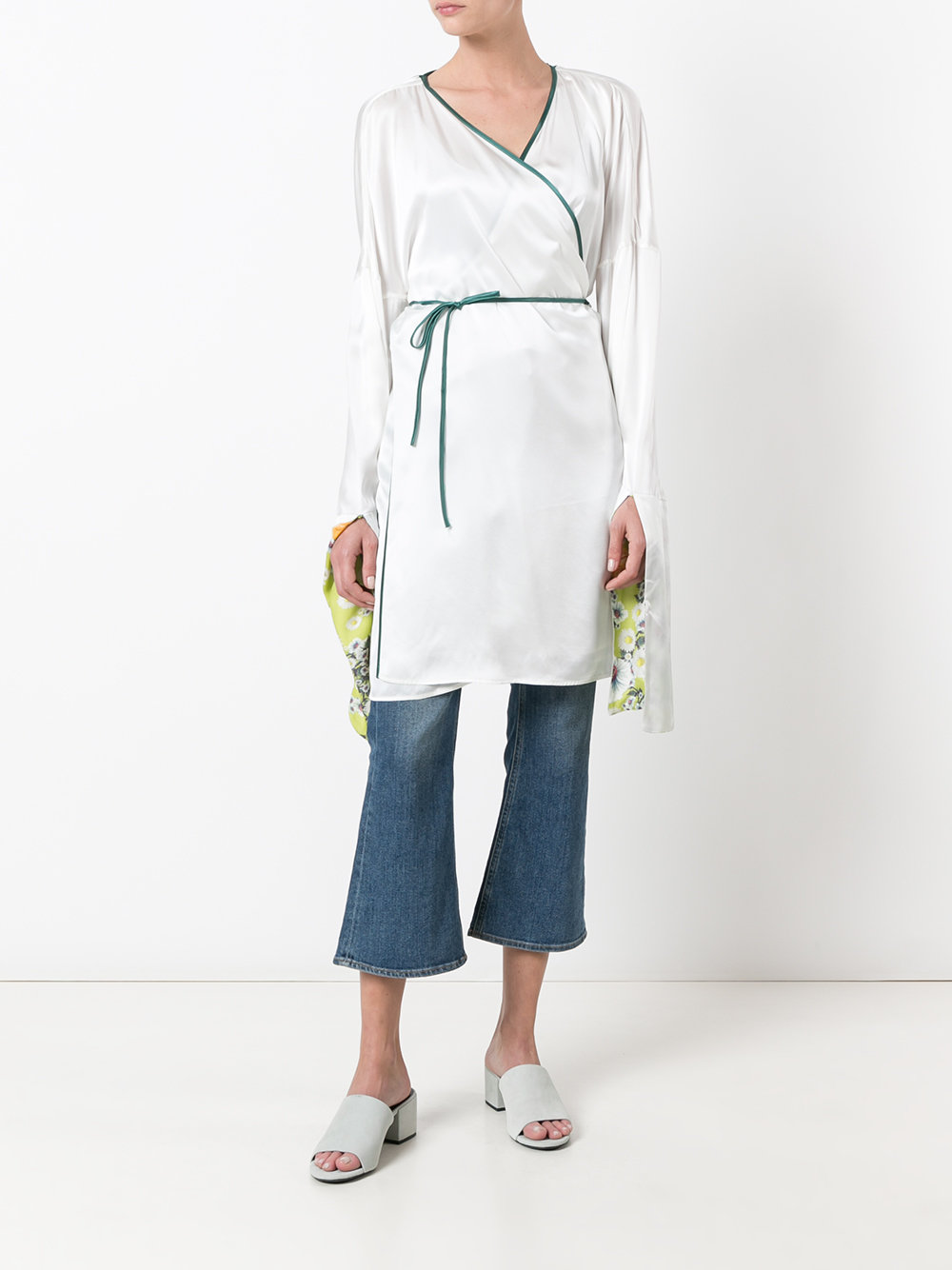 long wrap blouse