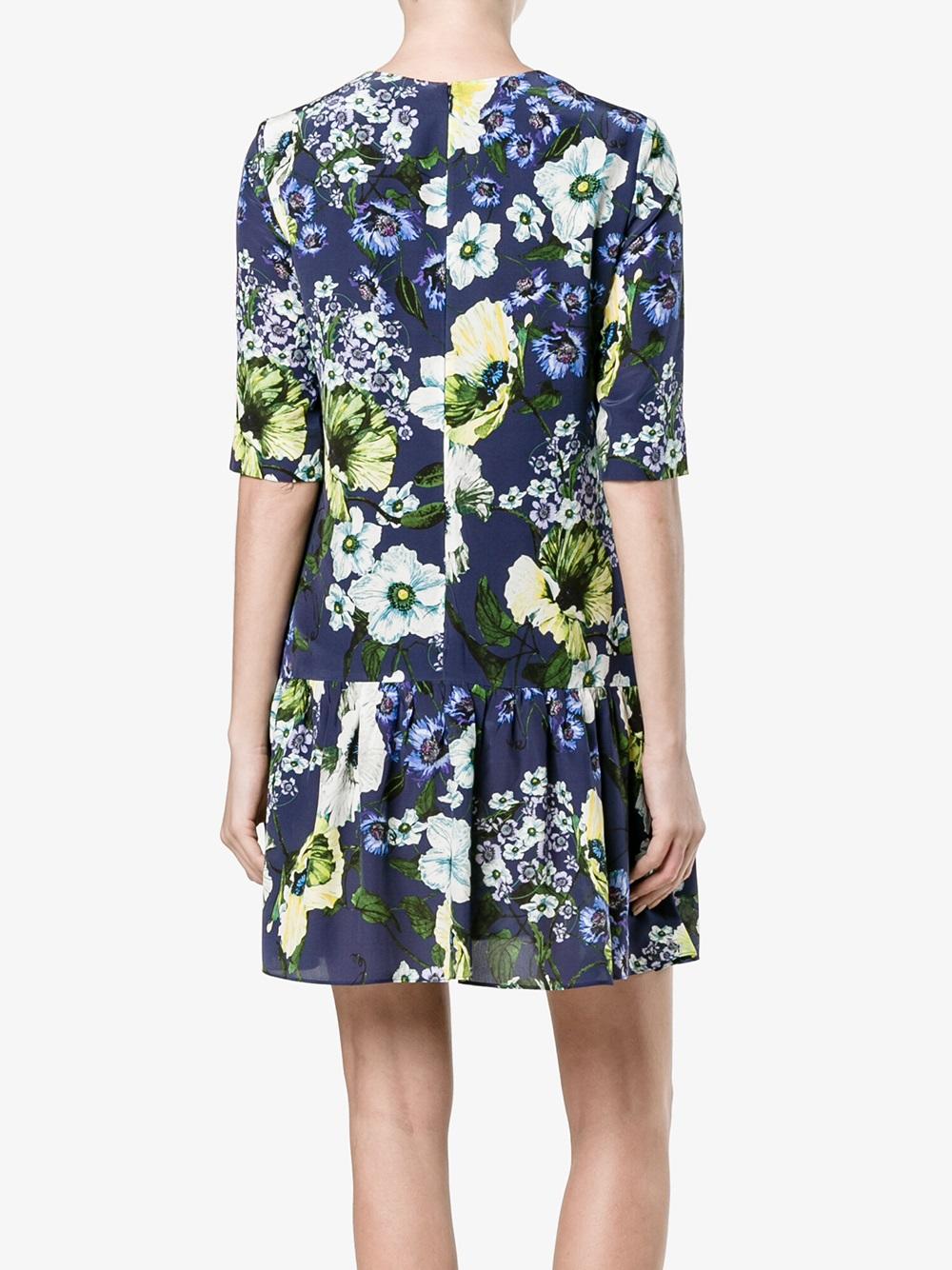 floral print silk dress