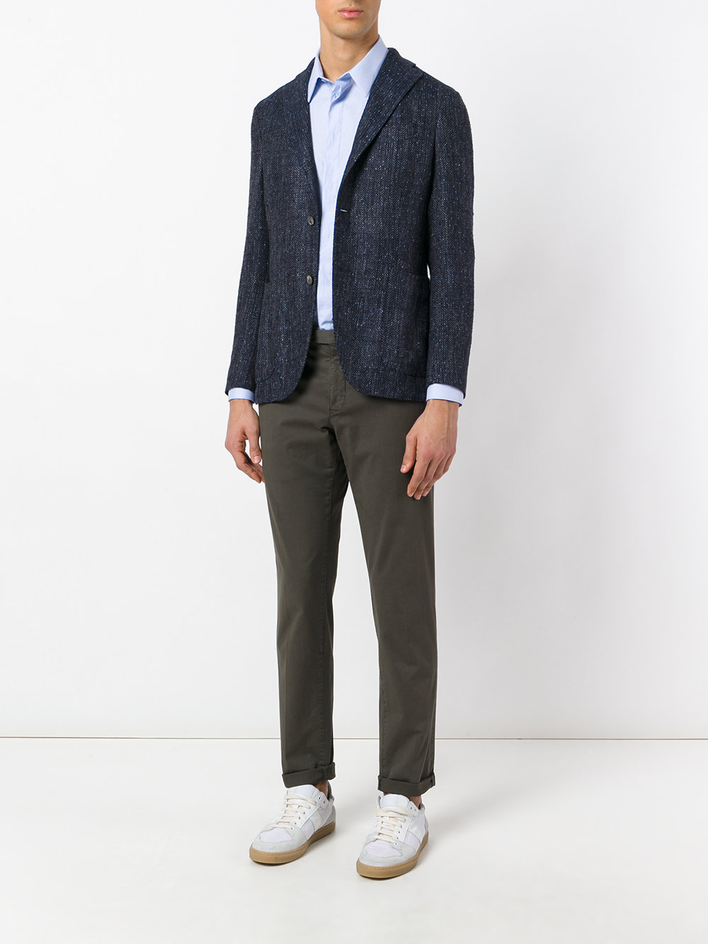 woven two-button blazer