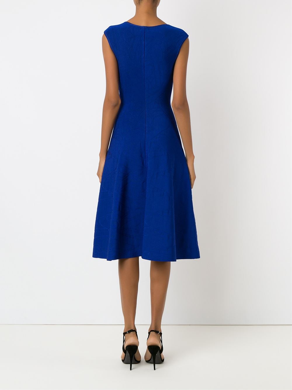 mid-length flared knit dress