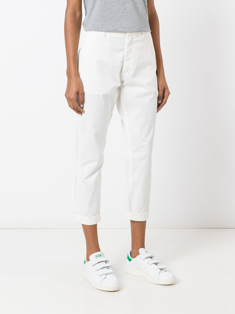 folded hem cropped trousers