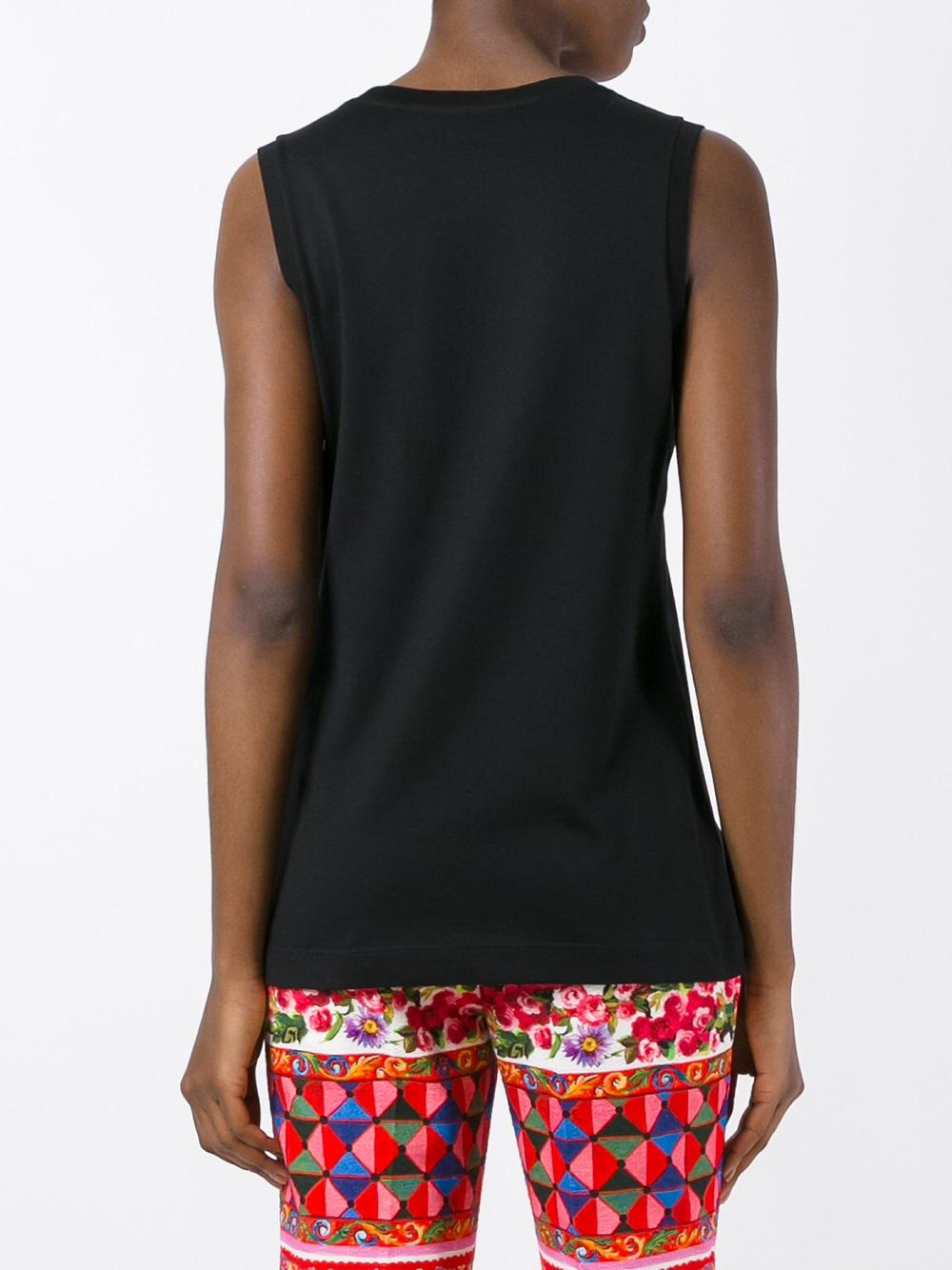 sequinned rose tank top