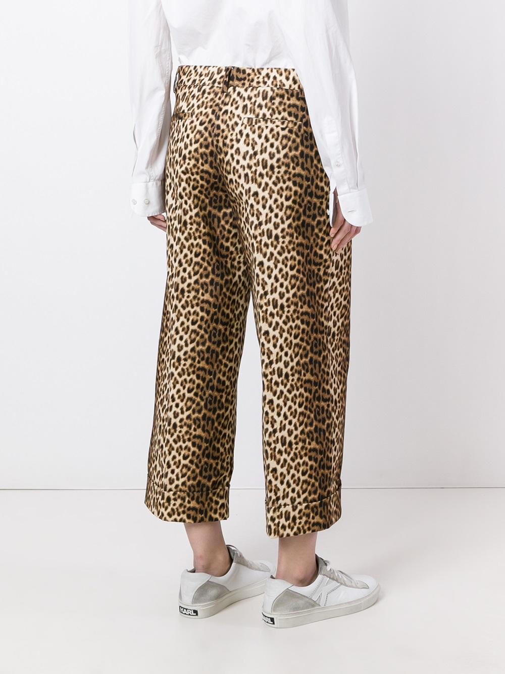 leopard print cropped trousers