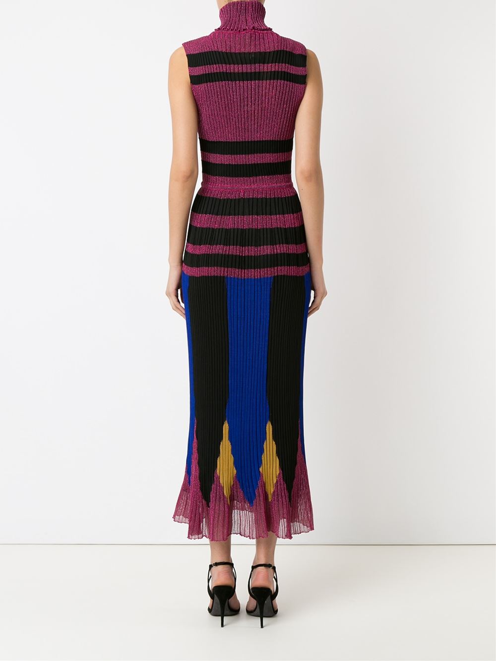 turtle neck ribbed knit dress