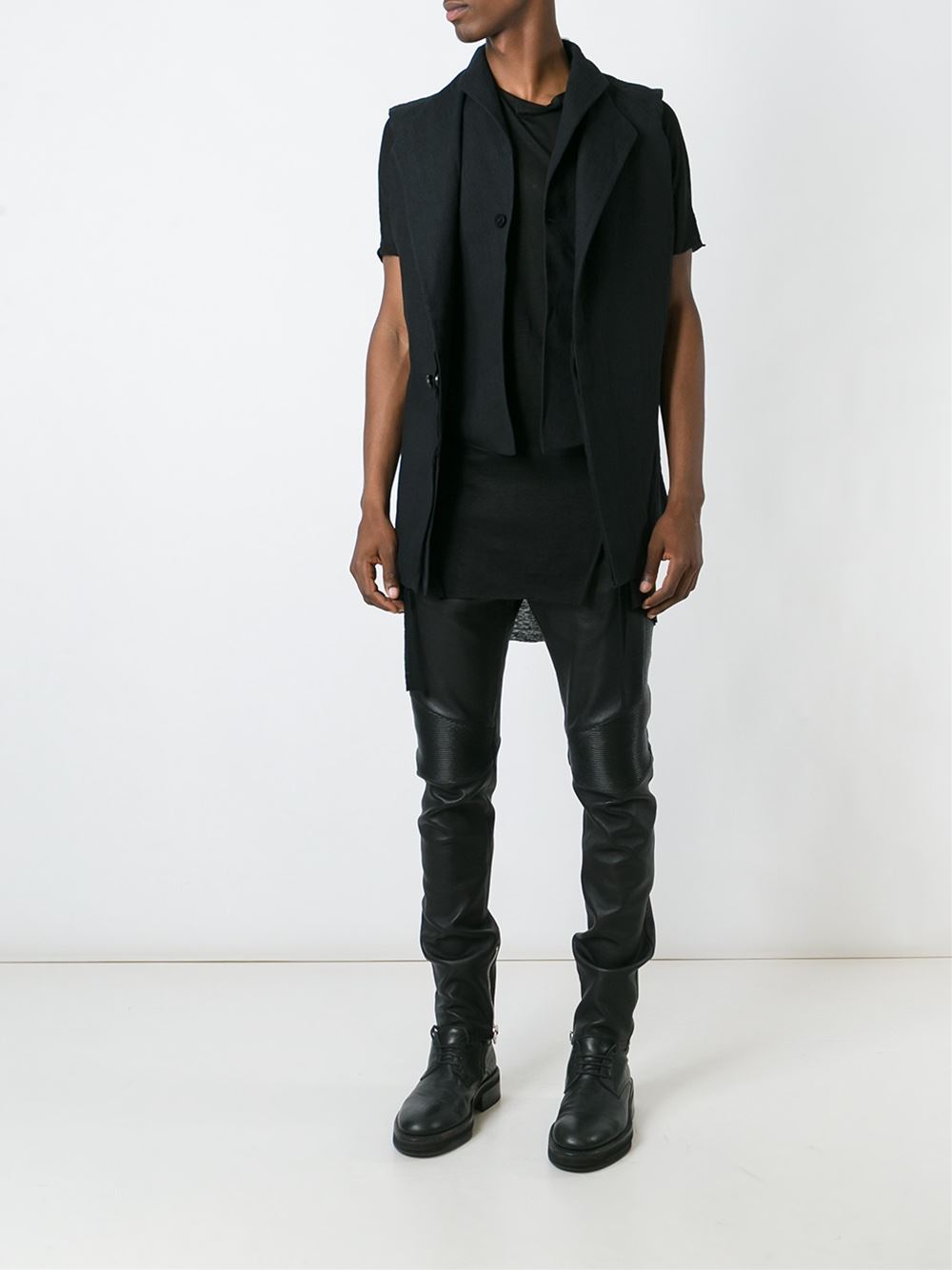 double collar structured vest