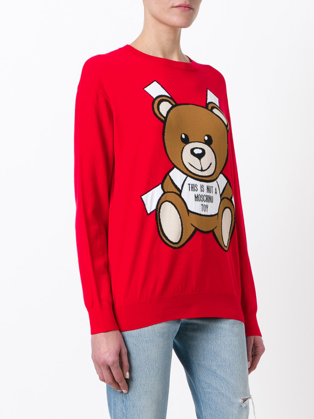 paper toy bear intarsia jumper