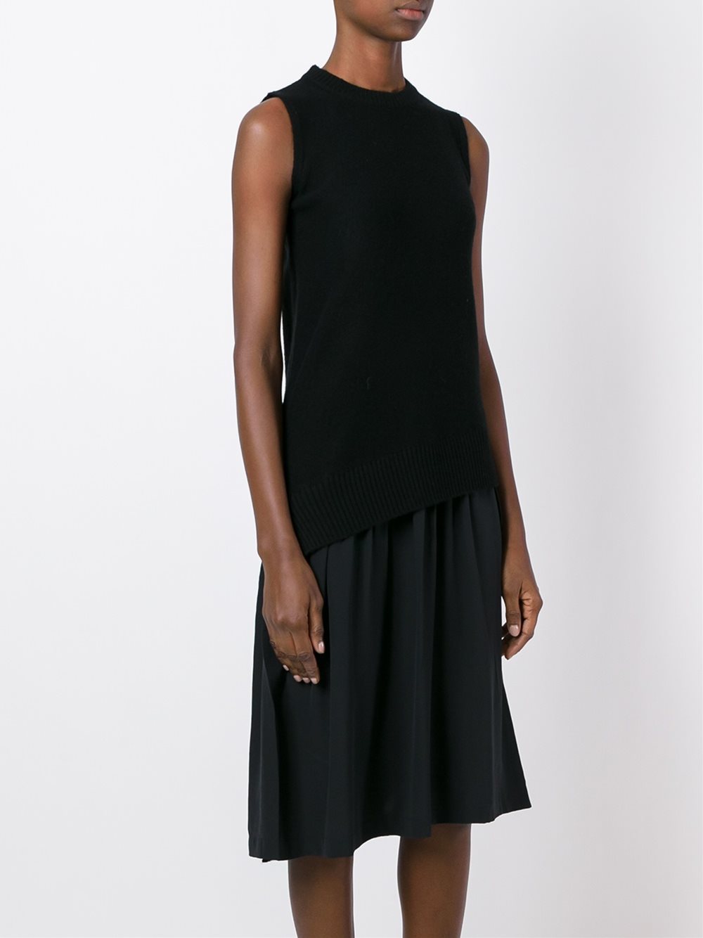 asymmetric drop waist dress