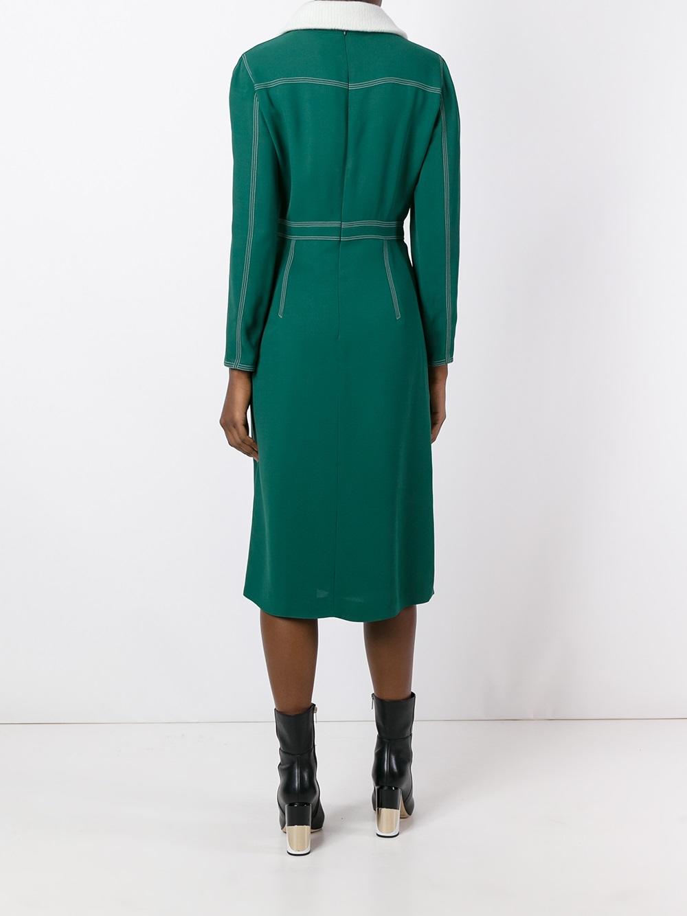 topstitch detail georgette dress