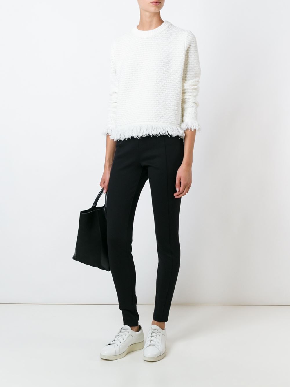 zip detail stretch leggings 