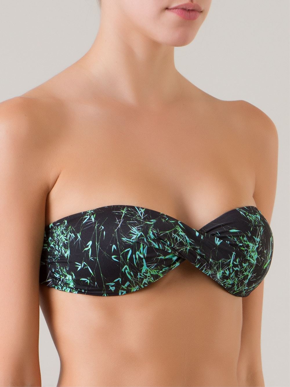 printed bandeau bikini top