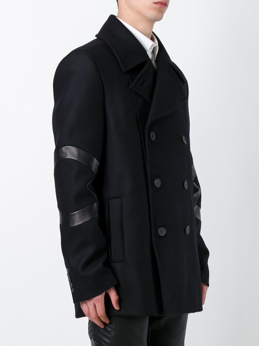 panelled double breasted coat