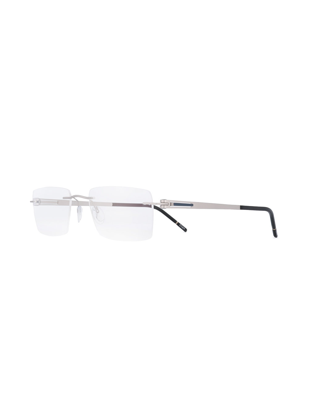 rimless rectangle glasses