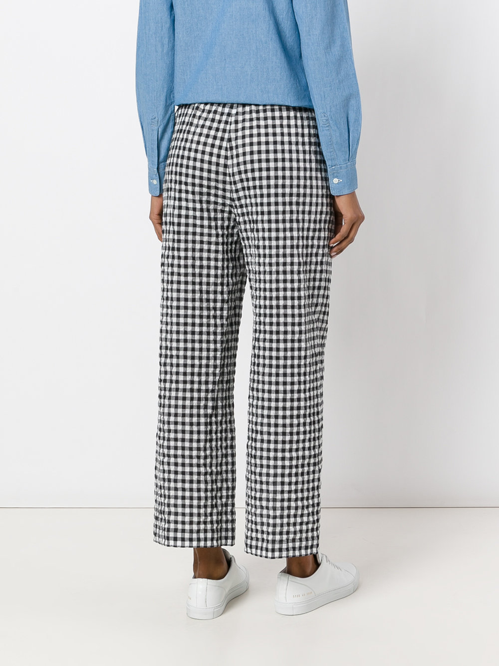 checked cropped trousers