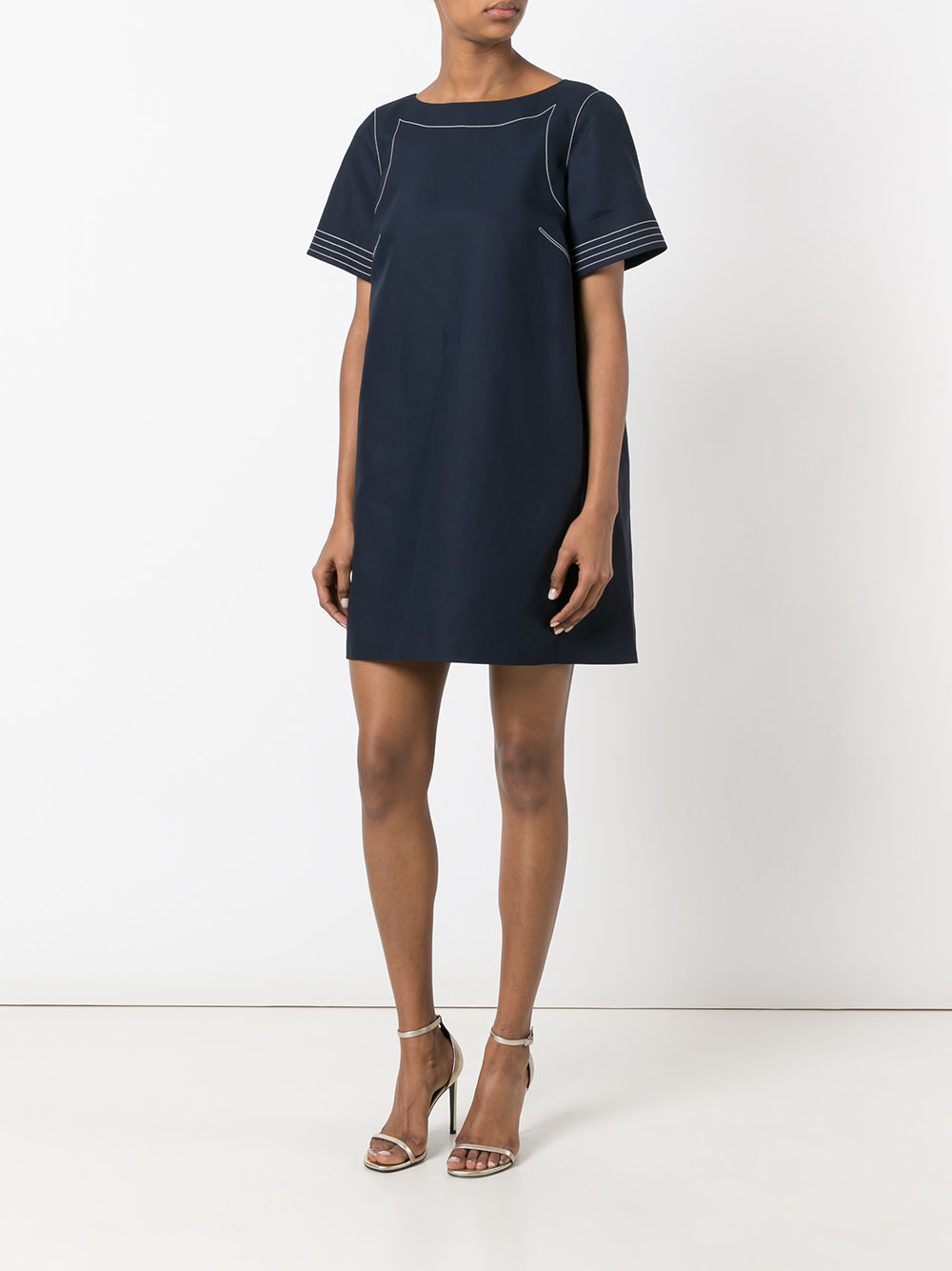 contrast stitch T-shirt dress