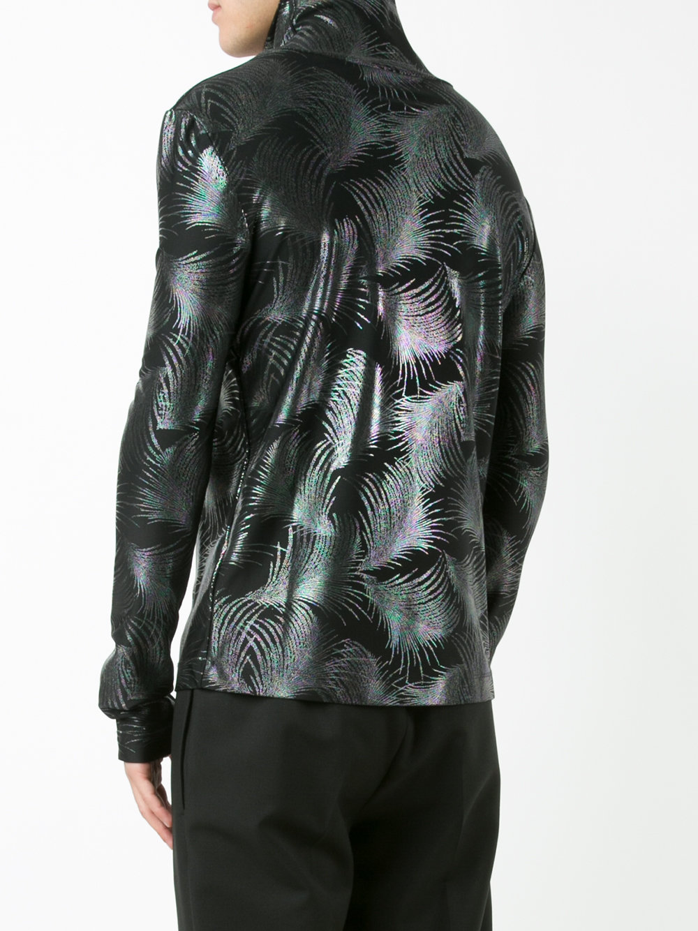 metallic palms turtleneck sweatshirt