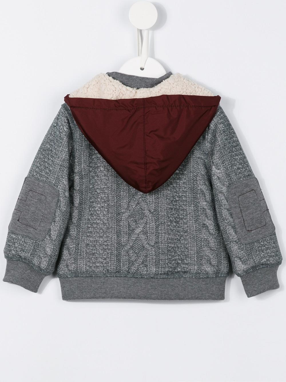 aran knit print hoodie