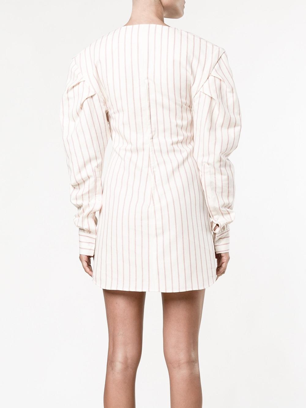 Mini Pinstriped Dress with Keyhole Detailing