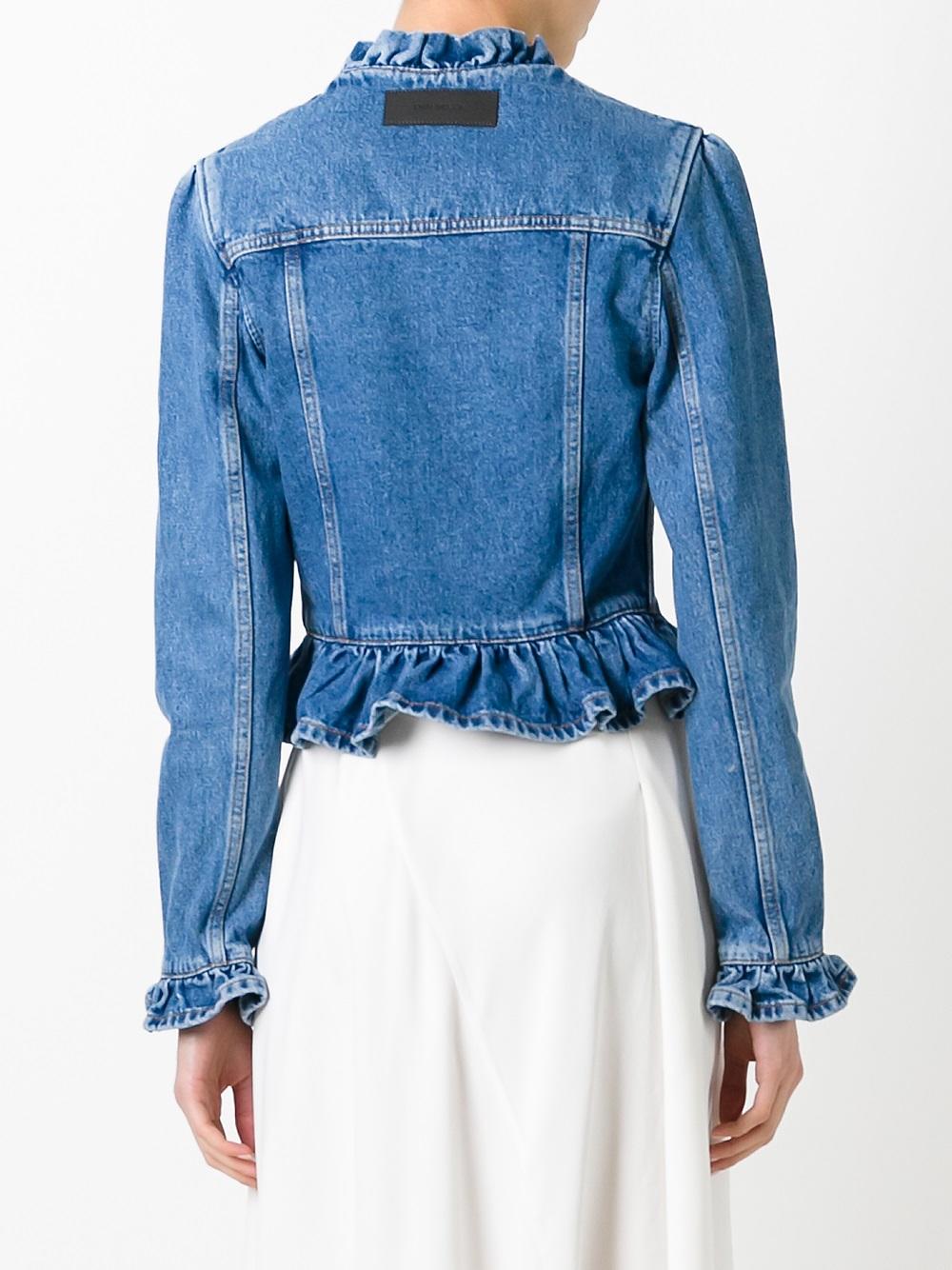 ruffled denim jacket 