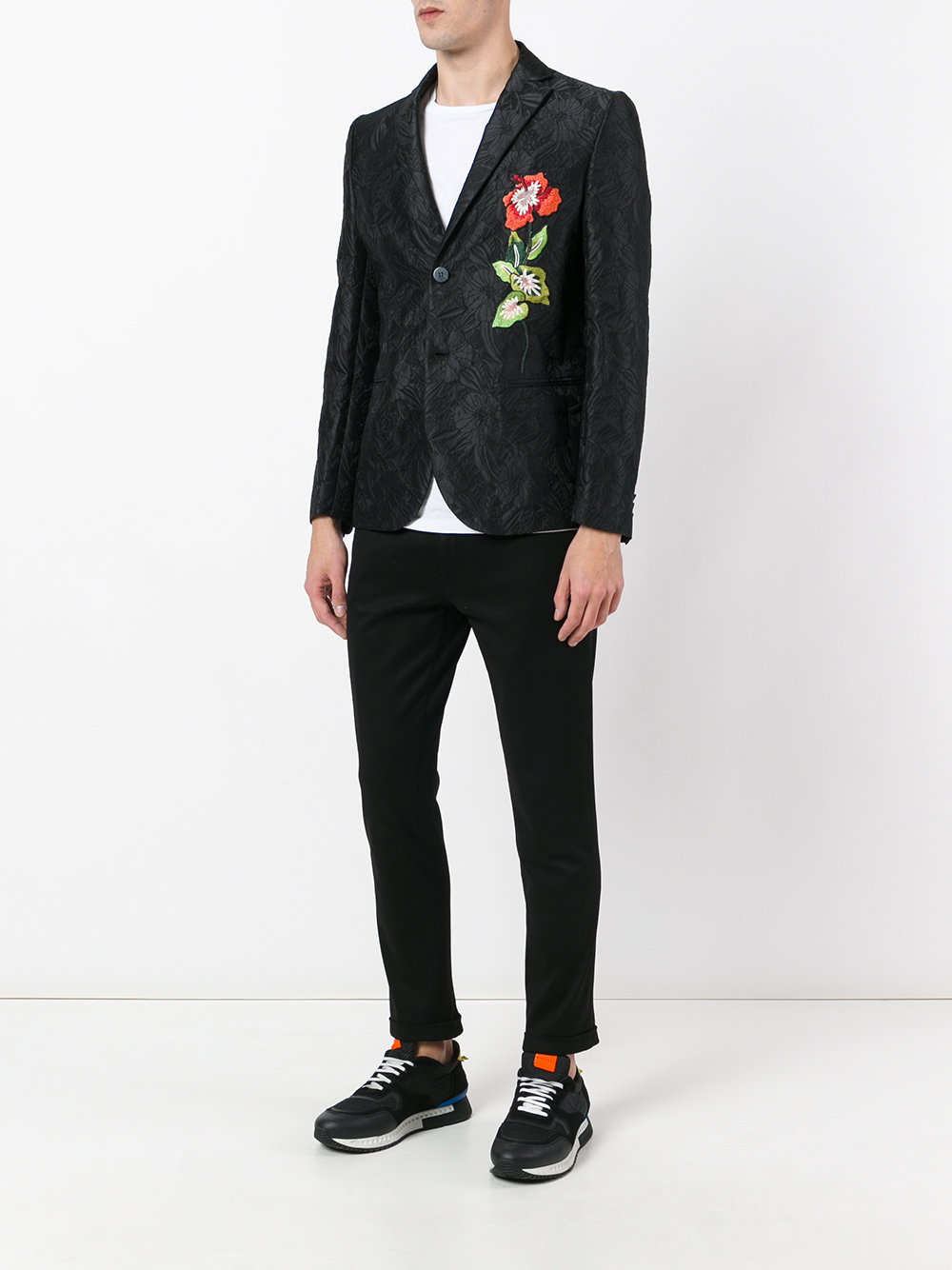 floral jacquard blazer