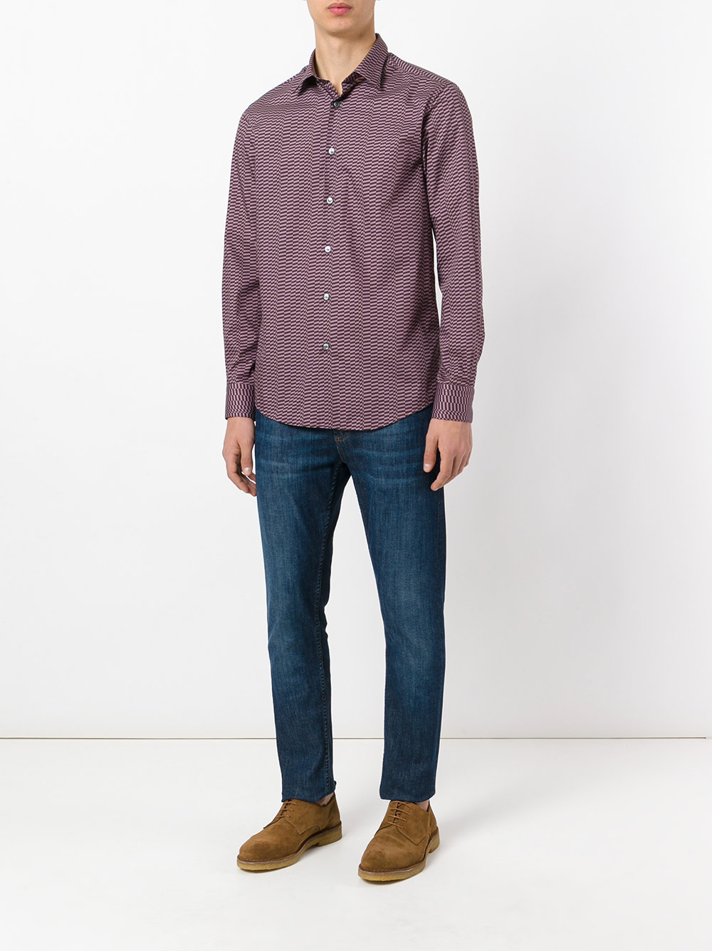geometric print shirt