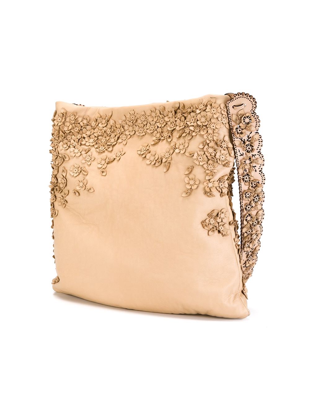 floral applique shoulder bag