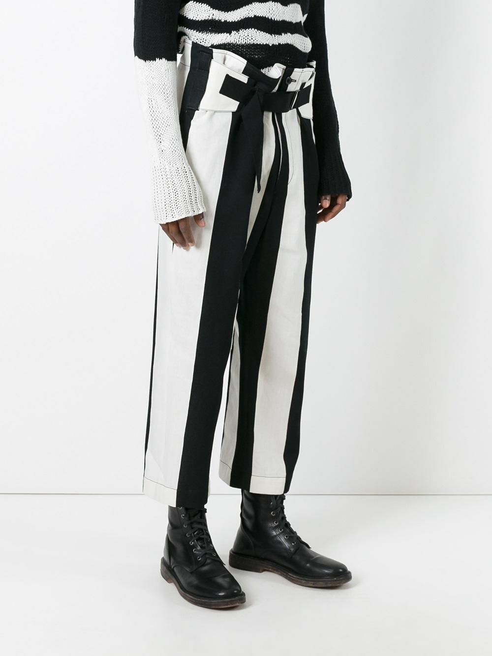 high waist striped trousers 
