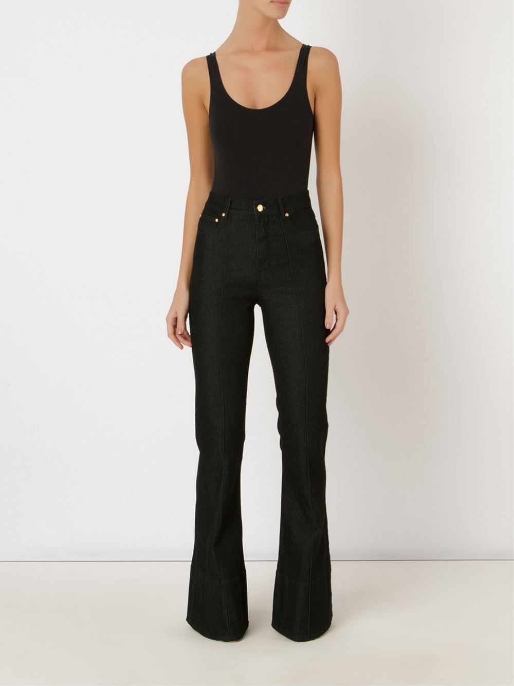 high waist flared jeans
