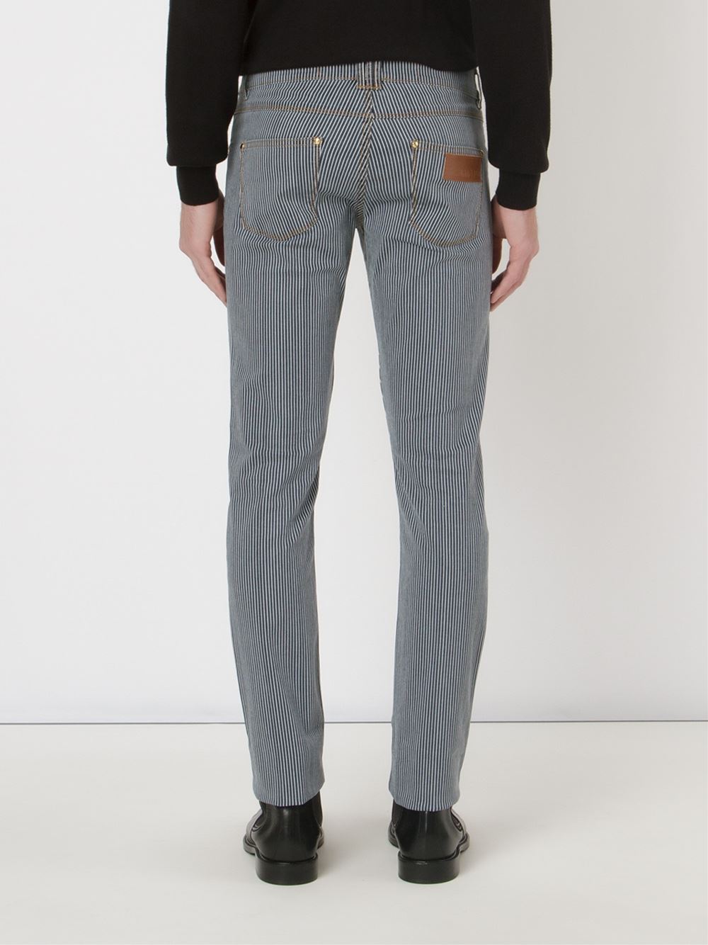striped skinny trousers