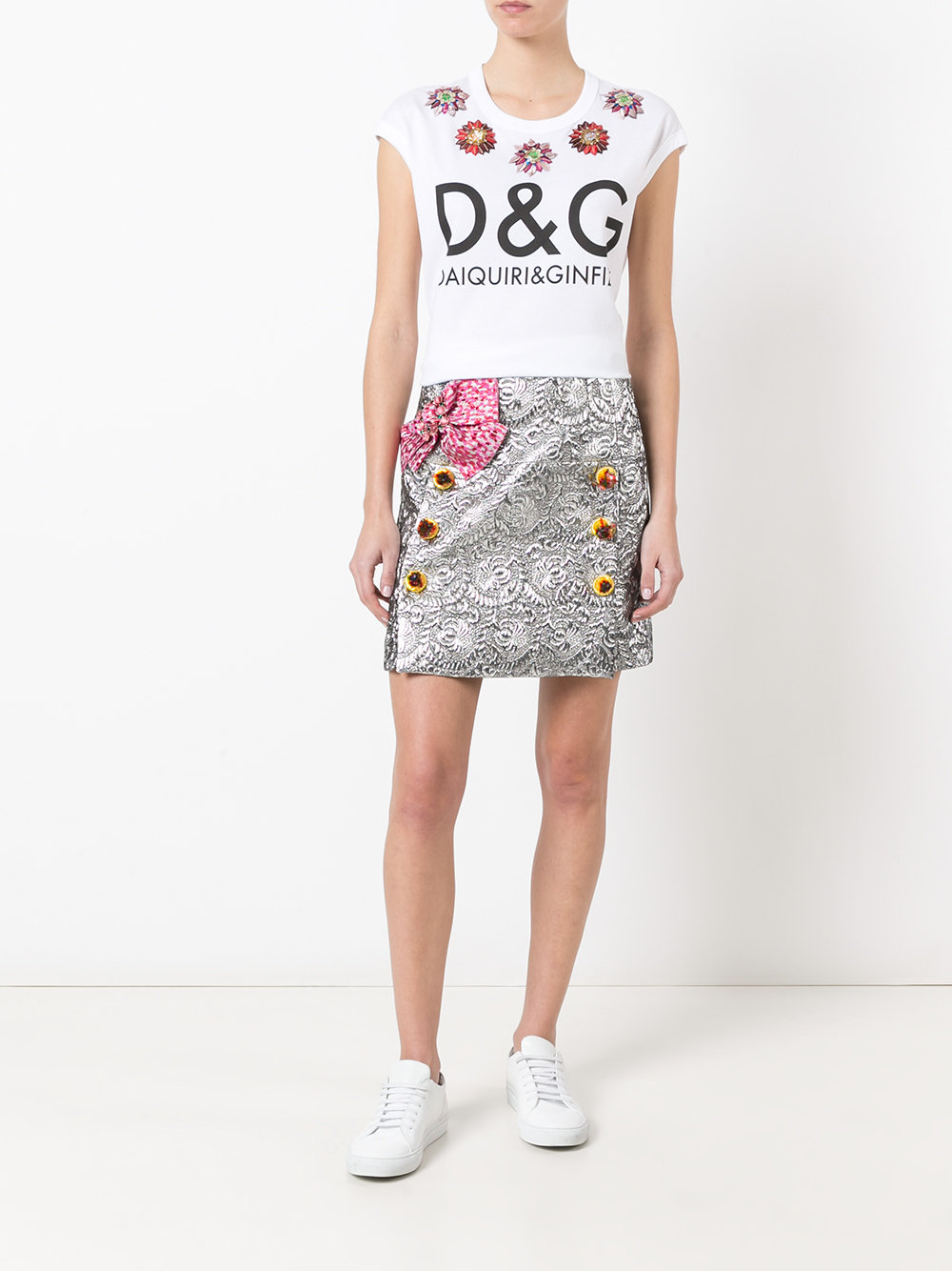 floral logo print T-shirt
