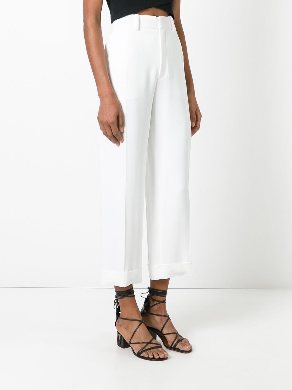 straight leg tailored trousers