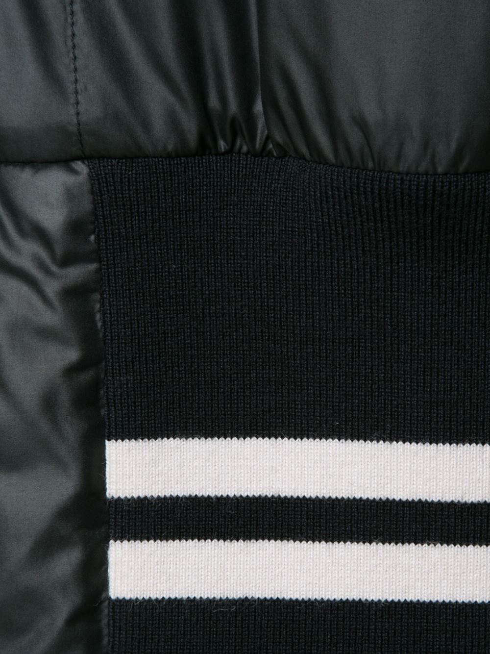 striped detailing long bomber
