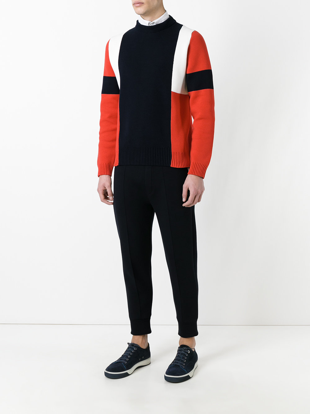 colour block knitted jumper