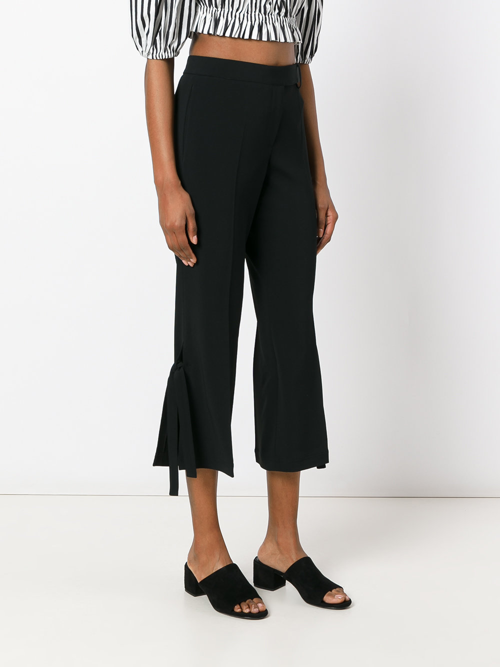 strappy detail cropped trousers