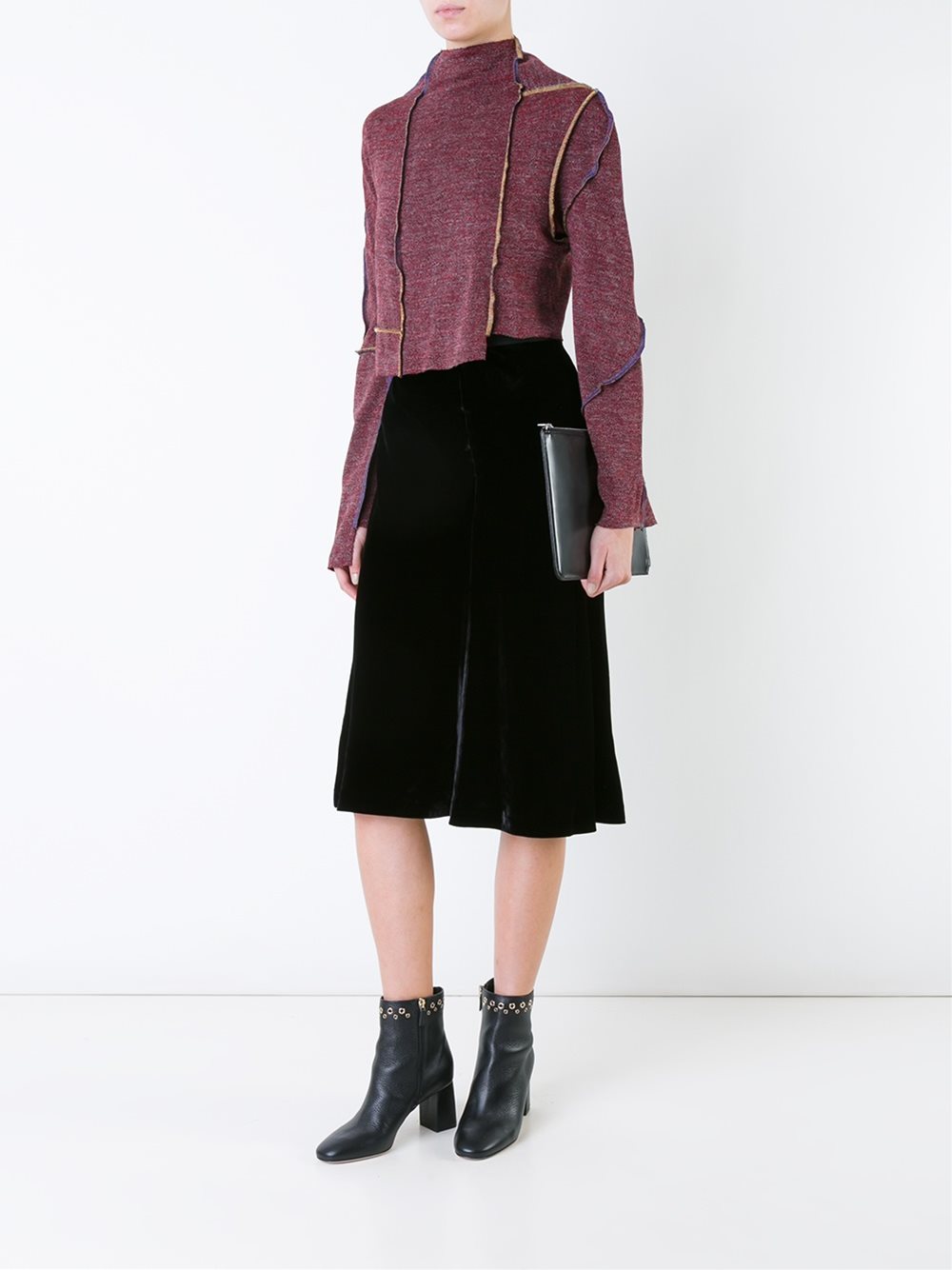 paneled longsleeved crop top