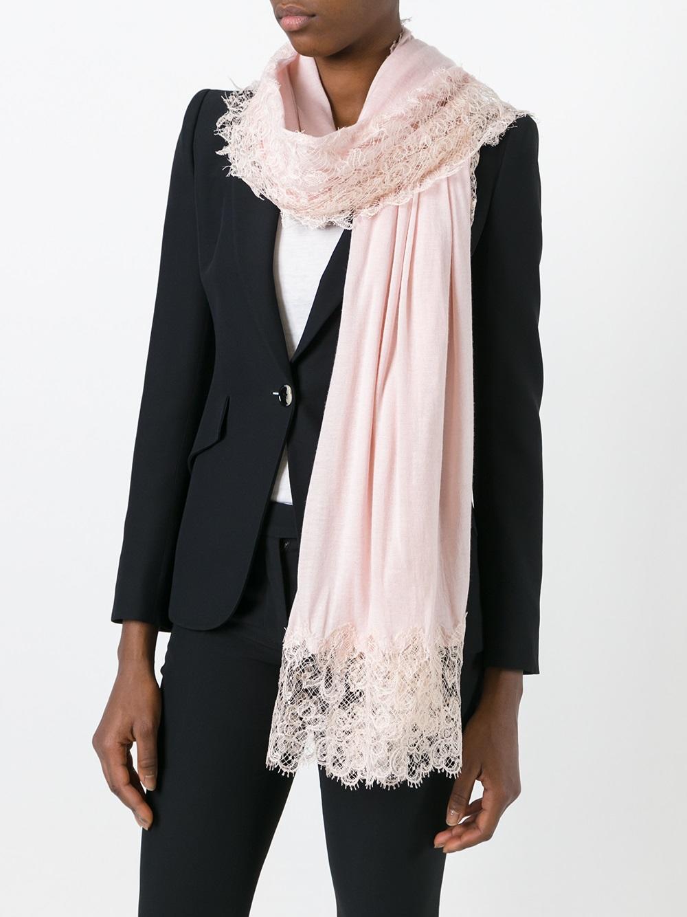 lace detail scarf