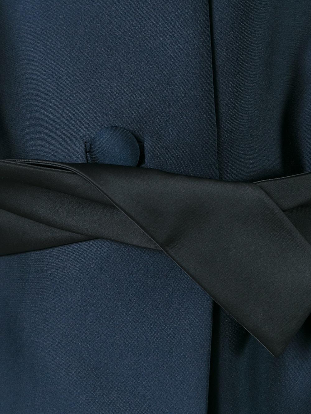 funnel neck belted coat